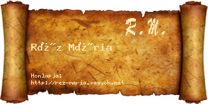 Réz Mária névjegykártya